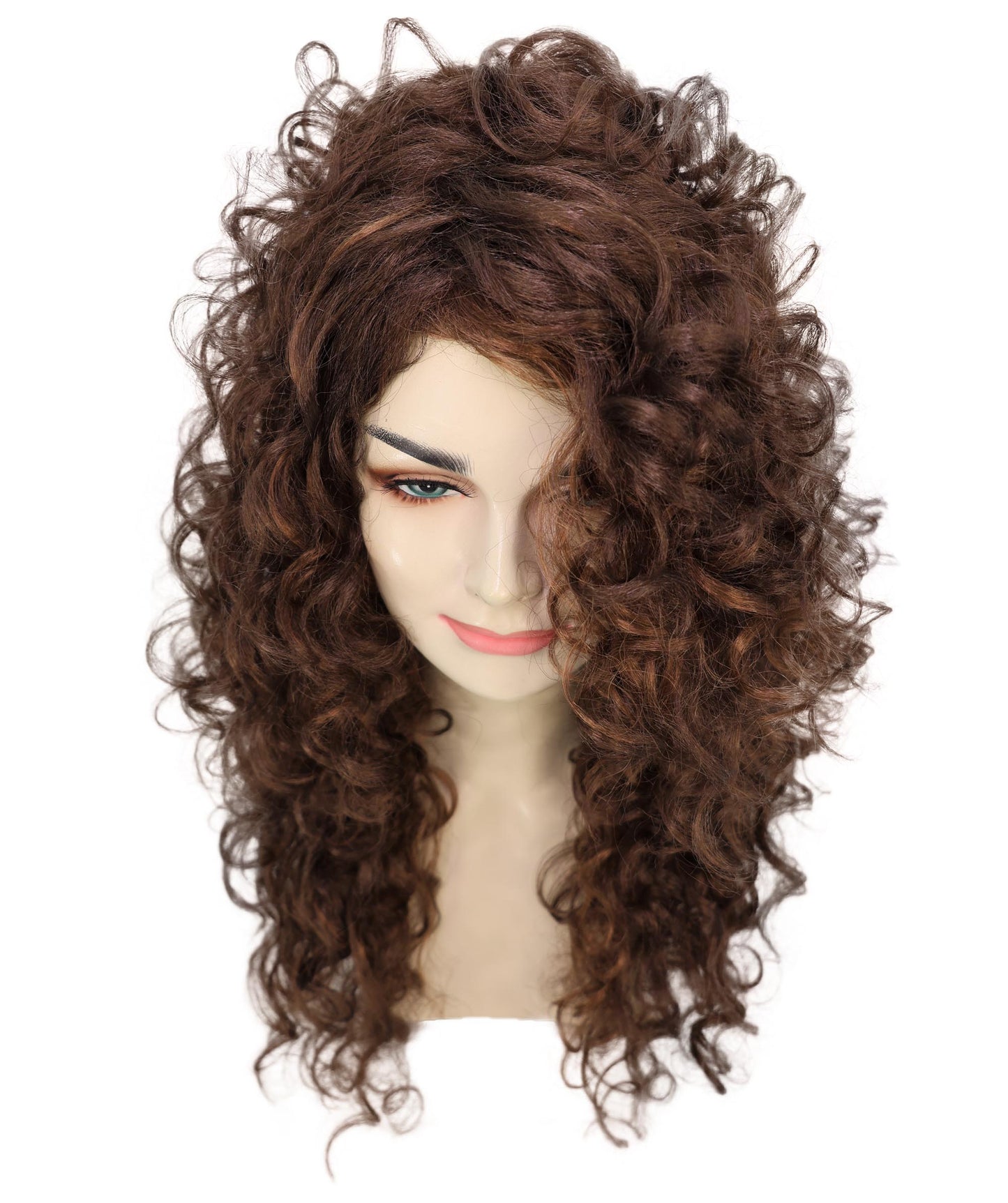 Wigs2you H-6894 大人女性用マライア 23インチ ロング ボリュームのあるロング マホガニーブラウン カーリーウィッグ | ハロウィン・コスプレウィッグ | 難燃性合成繊維