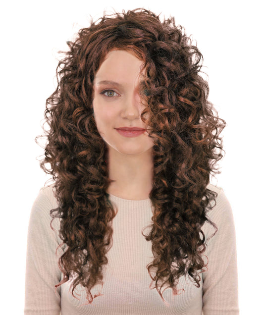 Wigs2you H-6894 大人女性用マライア 23インチ ロング ボリュームのあるロング マホガニーブラウン カーリーウィッグ | ハロウィン・コスプレウィッグ | 難燃性合成繊維