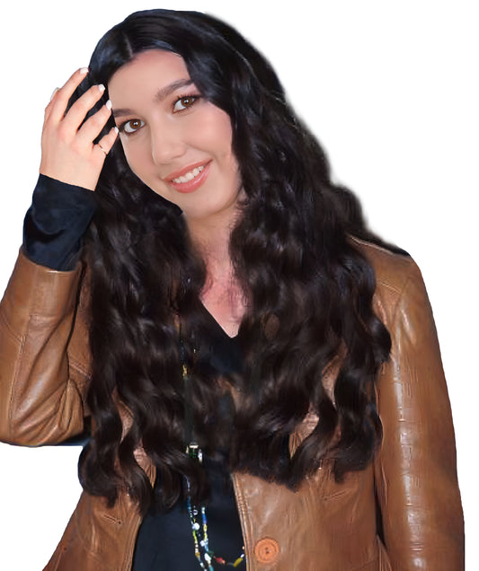 Wigs2you H-6895 大人女性用アラニス・セレブ風23インチロングダークブラウンウェーブウィッグ｜ハロウィン・コスプレウィッグ｜難燃性合成繊維