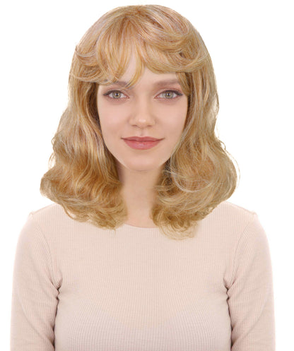 Wigs2you H-6896 大人女性用 カイリーブロンド ミディアム丈 ウェーブウィッグ ハロウィン・コスプレウィッグ 難燃性合成繊維