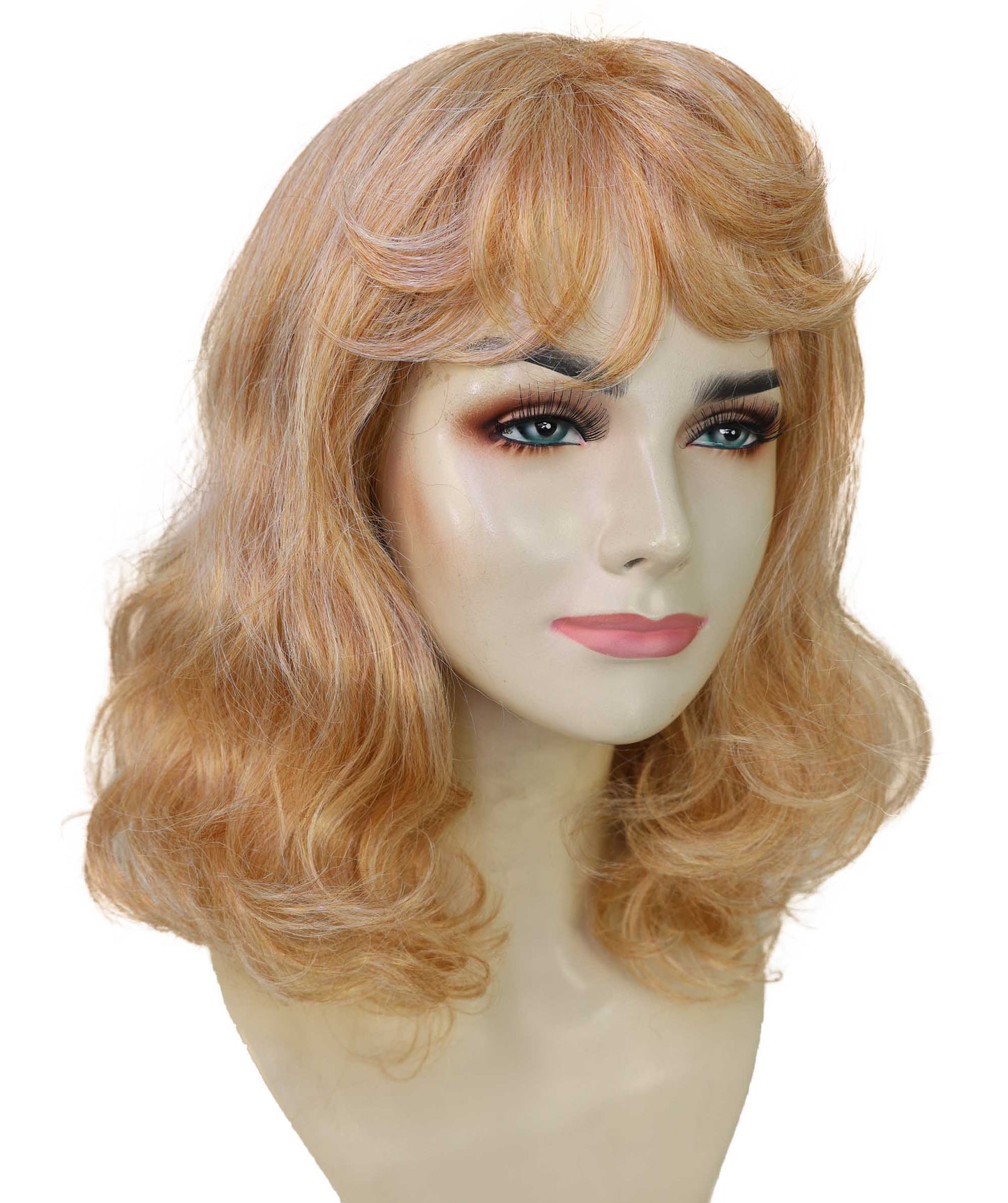 Wigs2you H-6896 大人女性用 カイリーブロンド ミディアム丈 ウェーブウィッグ ハロウィン・コスプレウィッグ 難燃性合成繊維