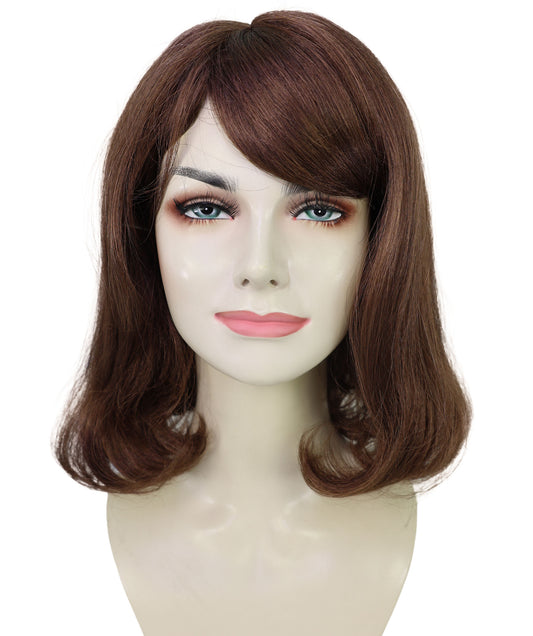 Wigs2you H-6897 大人女性用 ミディアムレングス ストレート ブラウン ウィッグ（前髪付き）｜医療用フルウィッグ｜難燃性合成繊維
