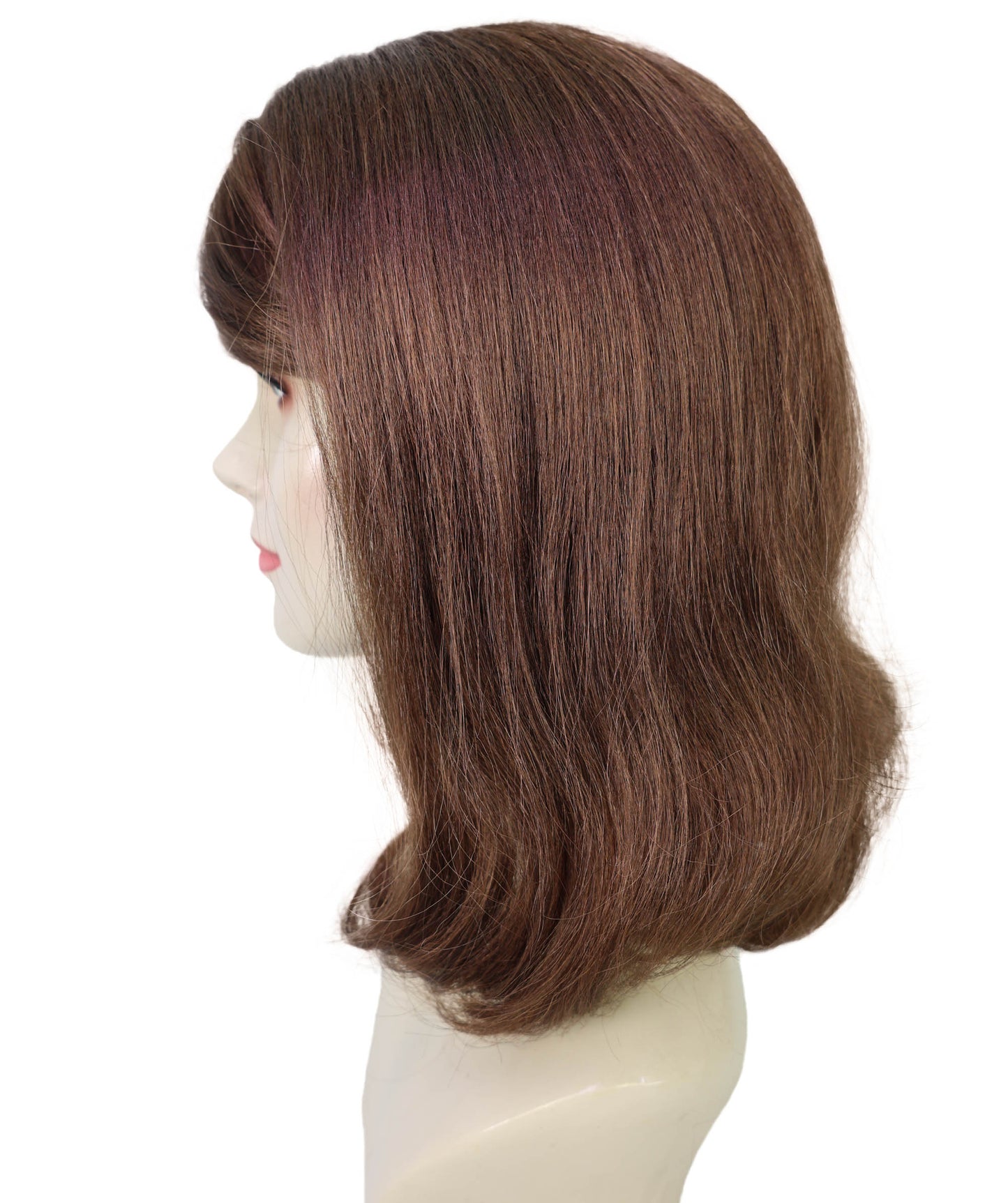 Wigs2you H-6897 大人女性用 ミディアムレングス ストレート ブラウン ウィッグ（前髪付き）｜医療用フルウィッグ｜難燃性合成繊維
