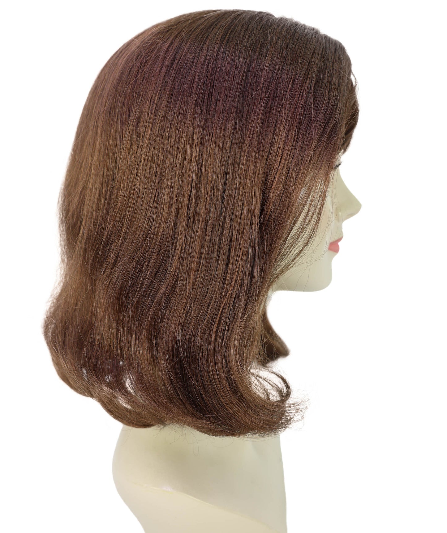 Wigs2you H-6897 大人女性用 ミディアムレングス ストレート ブラウン ウィッグ（前髪付き）｜医療用フルウィッグ｜難燃性合成繊維