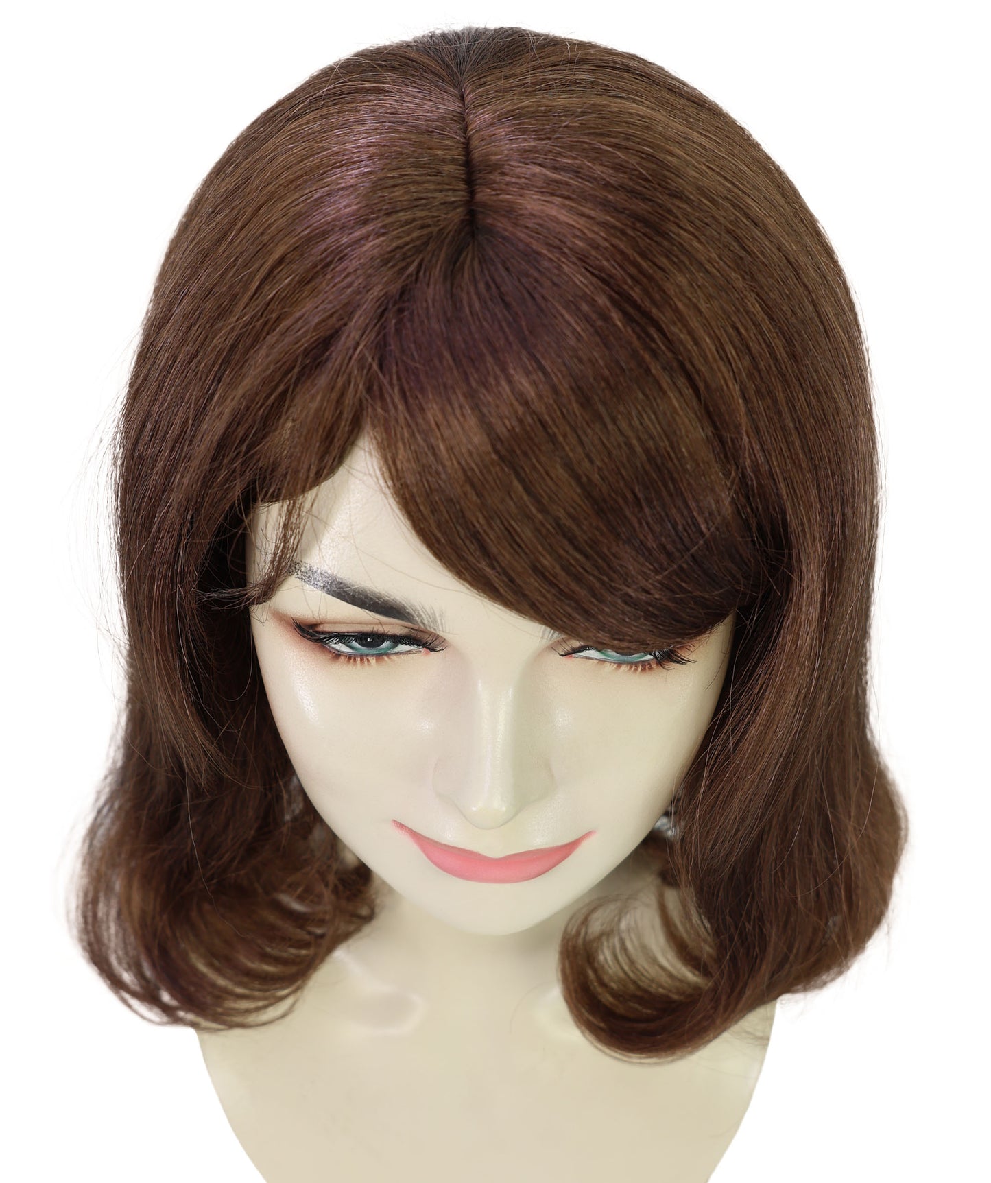 Wigs2you H-6897 大人女性用 ミディアムレングス ストレート ブラウン ウィッグ（前髪付き）｜医療用フルウィッグ｜難燃性合成繊維