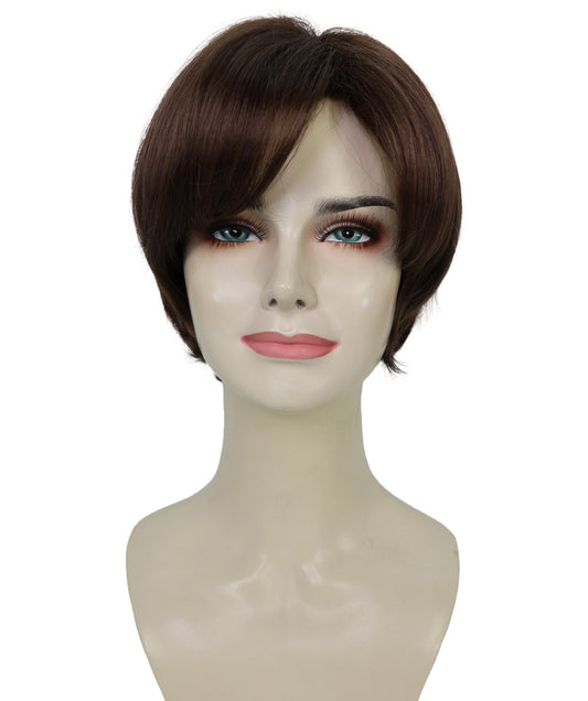 Wigs2you H-6898 大人女性用 9インチ ショート ダークブラウン ピクシーカットウィッグ｜医療用フルウィッグ｜難燃性合成繊維