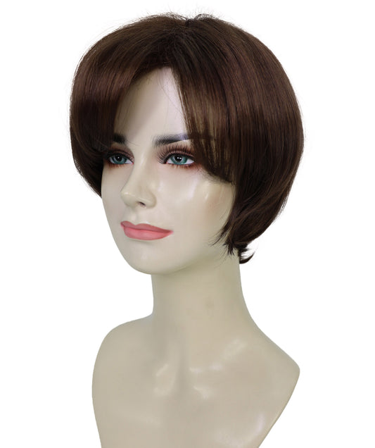 Wigs2you H-6898 大人女性用 9インチ ショート ダークブラウン ピクシーカットウィッグ｜医療用フルウィッグ｜難燃性合成繊維