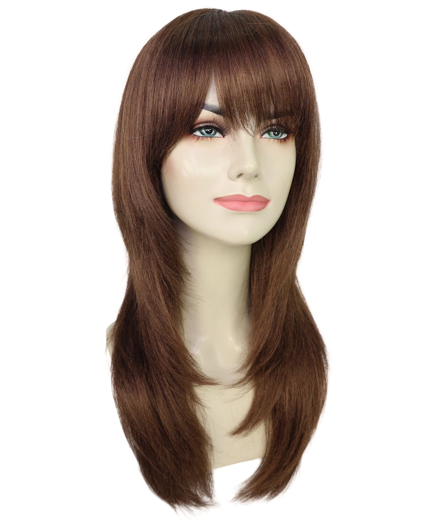 Wigs2you H-6900 大人用 Genki Fashion 18インチ ブラウン スイートスタイル ロングウィッグ（前髪付き）| 普段使いにもコスプレにも| 難燃性合成繊維