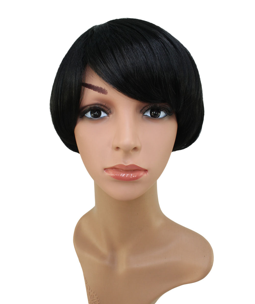 "耐熱商品☆ショートでも可愛くオシャレに♪ 丸みのあるシルエットが綺麗なショートボブスタイル♪ ウィッグネット付き♪W-554 "