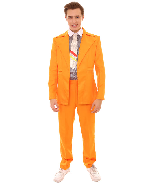 男性用 JCP-002_5 70'sロックスター スーツ コスチューム ディッキーとタイ付き プレミアム オレンジ ハロウィンコスチューム