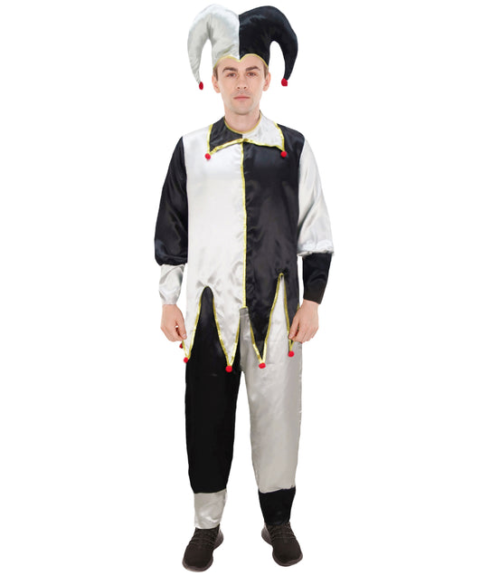 男性 JCP-165 のイーヴィルジェスターコスチューム ブラックアンドホワイト ハロウィンコスチューム