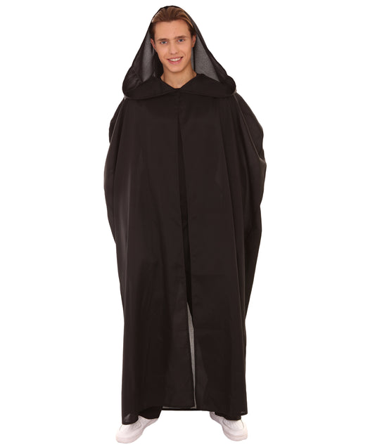 男性 JCP-160 のフード付きローブコスチューム ブラック ハロウィンコスチューム