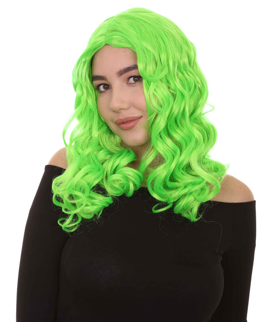 Wigs2you ハロウィンパーティープレミアム レディース H-1085 アリスウィッグ 鏡の国のアリス ライムカラー