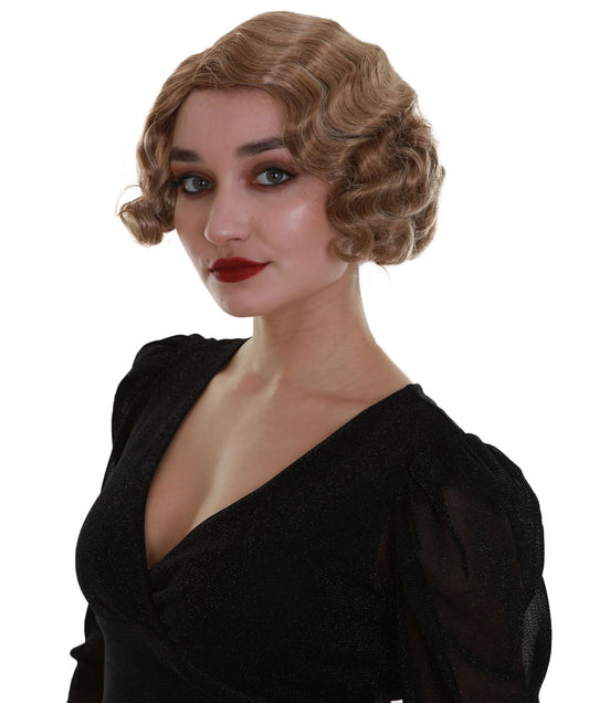 大人の女性用ブロンド波状トレンディなローリング20'sウィッグ H-5271 プレミアムハロウィンパーティーウィッグコレクション