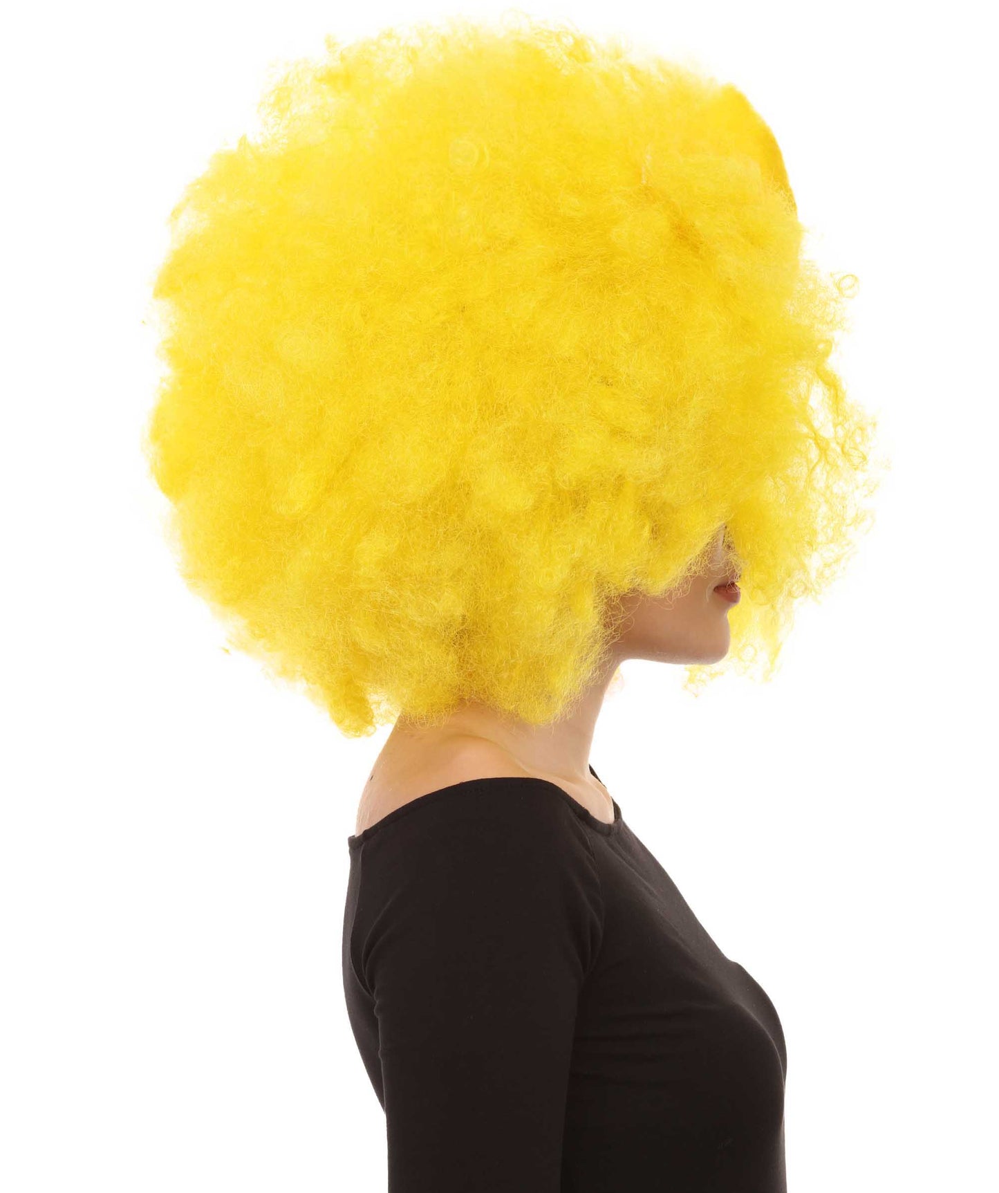 Wigs2you ハロウィン パーティー プレミアム レディース H-1237 着けやすい 快適なフィット感 イエロー アフロ スモール ボウウィッグ