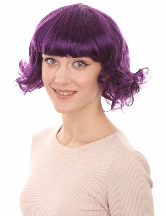 Wigs2you ハロウィン パーティー プレミアム レディース H-1357 着けやすい 快適なフィット感 カーニバル バイオレット ウェーブのかかったウィッグ