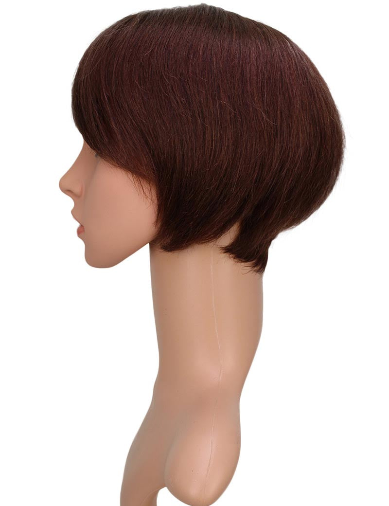 30歳〜40歳 若者の短い HT-018 100% ヒューマンヘア ナチュラルエレガンス ハンドタイド ヒューマンヘア束