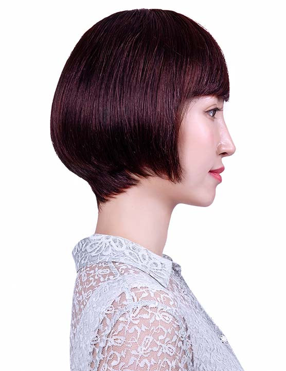 30歳〜40歳 若者の短い HT-022 100% ヒューマンヘア ナチュラルエレガンス ハンドタイド ヒューマンヘア束