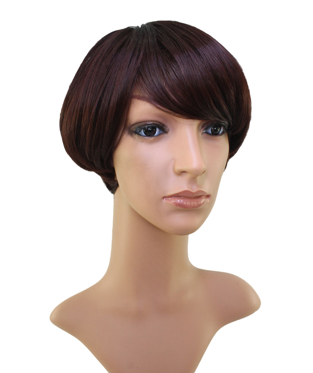 "耐熱商品☆ショートでも可愛くオシャレに♪ 丸みのあるシルエットが綺麗なショートボブスタイル♪ ウィッグネット付き♪W-554 "