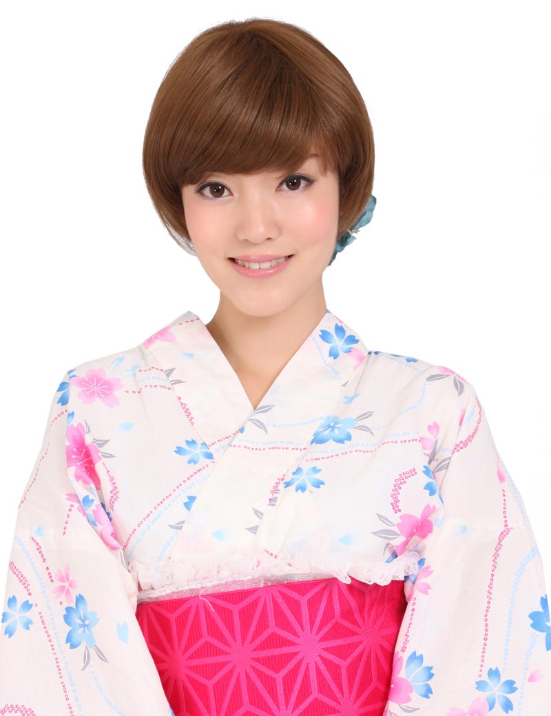 "耐熱商品☆毛流れがとても綺麗な上品ショートヘア！女性らしさを引き立ててくれるスタイルです♪ ウィッグネット付き♪ W-588 "