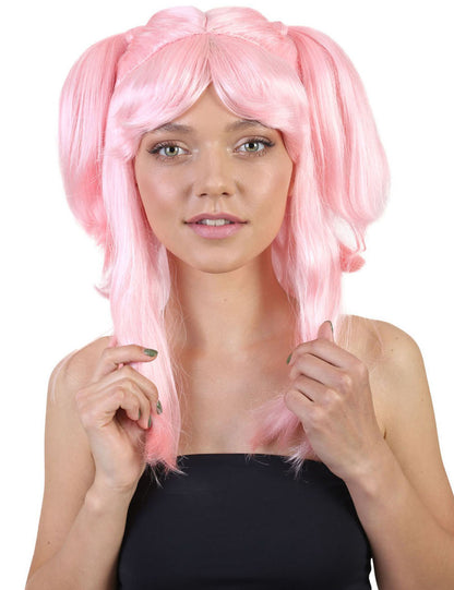 Wigs2you ハロウィンパーティー プレミアム レディース H-752 ドリー ピグテール ウィッグ ソフトピンク色