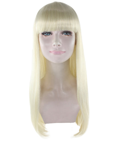 女性用 ロング ブロンド ボブ ウィッグ H-3349 ファンシー パーティー イベント レディ ハロウィン ウィッグ プレミアム通気性 キャプレス キャップ