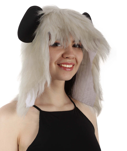 ハロウィンパーティ プレミアムレディース H-5384 ホワイトとブラックパンダウィッグ 合成繊維の髪