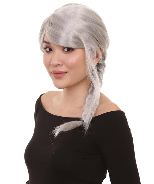 Wigs2you ハロウィン パーティー プレミアム レディース H-1176 快適なフィット感 グレー 編み込みウィッグ