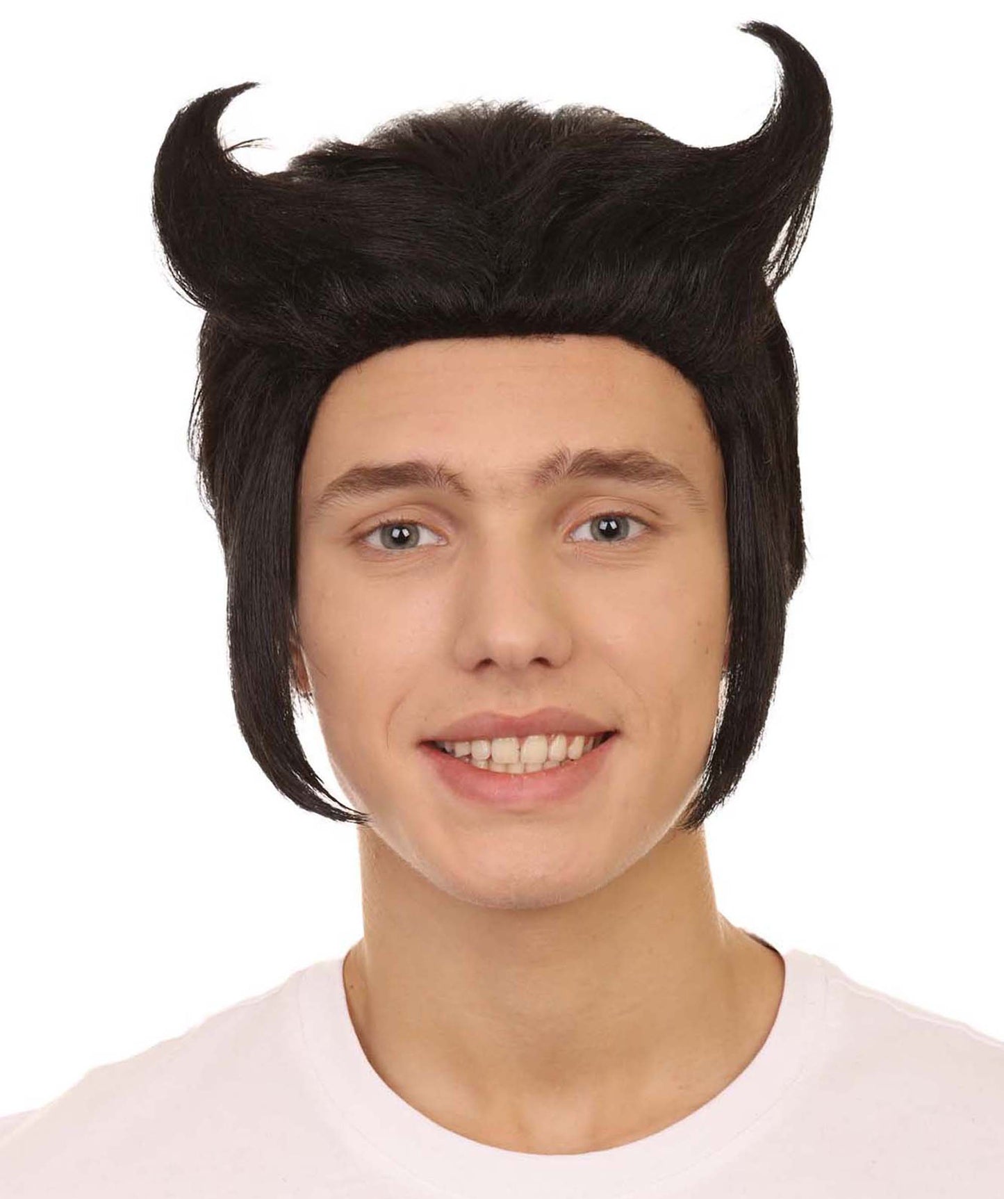 Wigs2you ハロウィンパーティ プレミアムメンズ H-2097 着用しやすく とても快適 ブラックデビルウィッグ