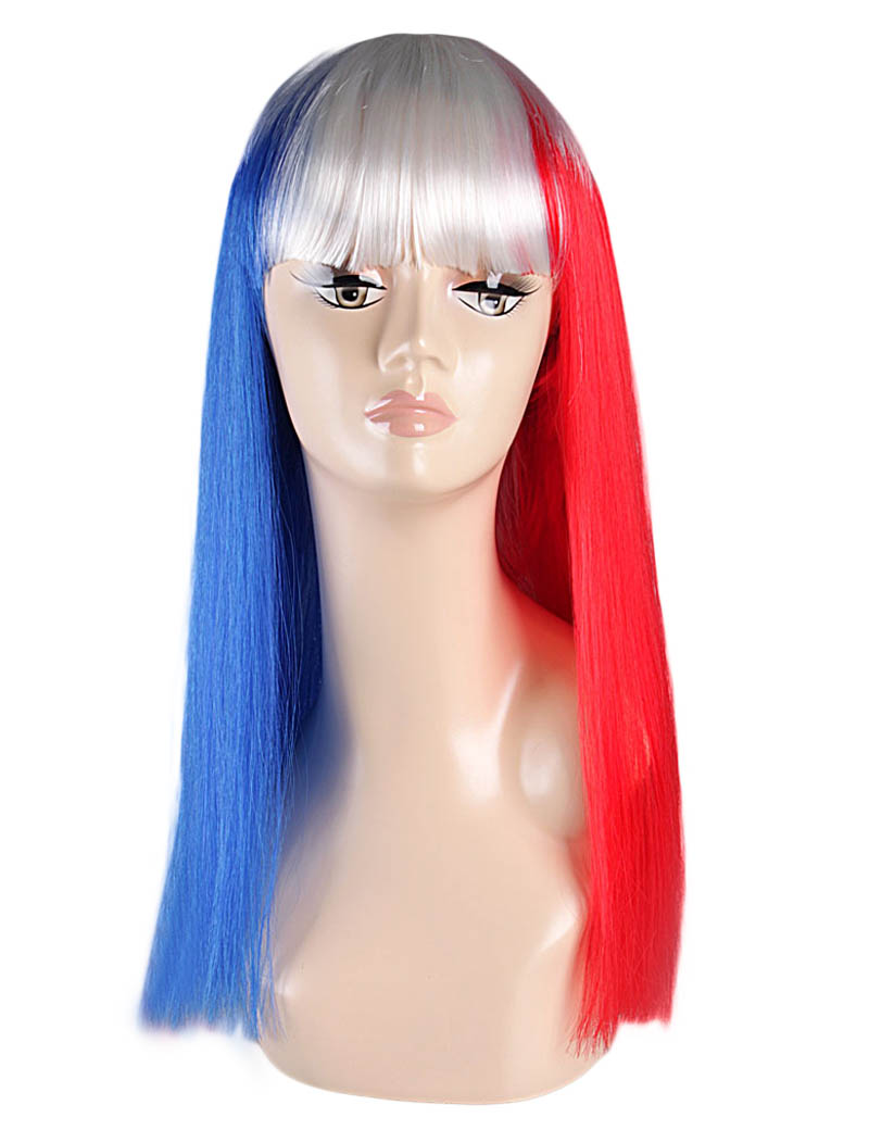 ハロウィンパーティープレミアムレディース Flag-003  マルチカラー ファンシーキャラクターファッション ロングウィッグ ソフト合成繊維