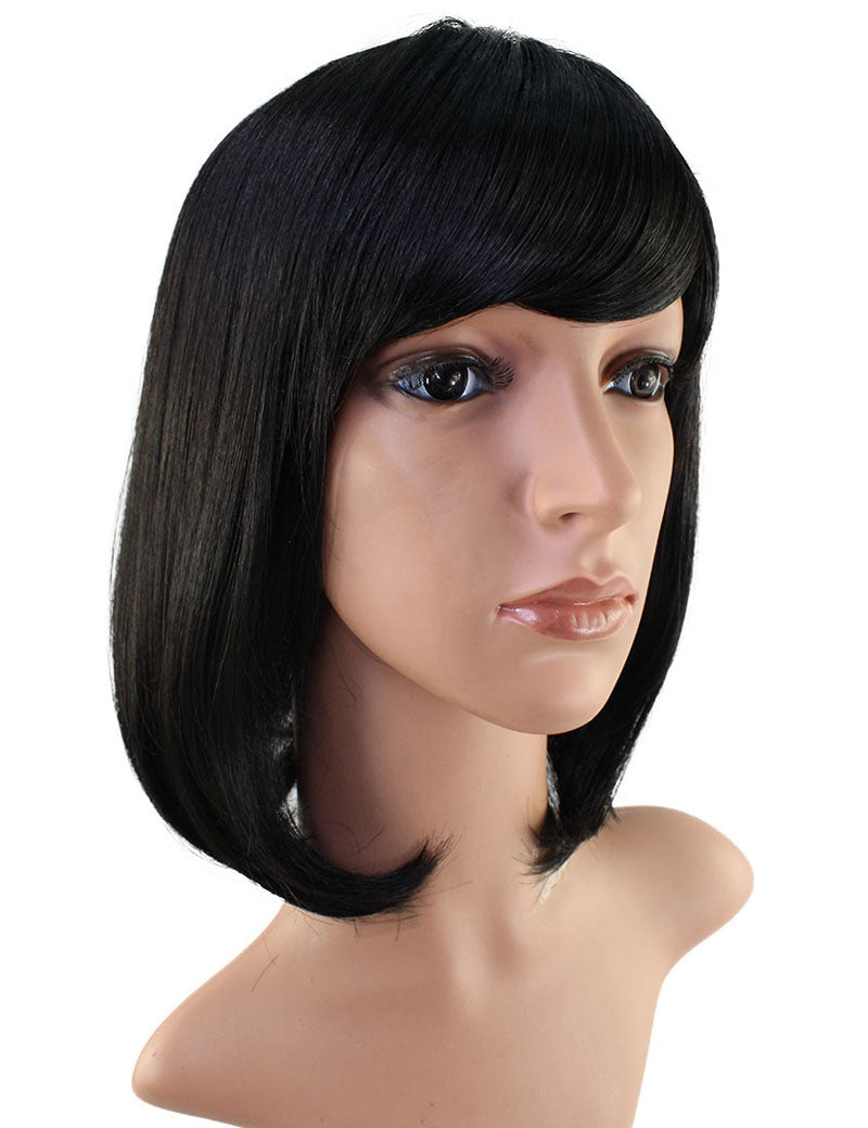 耐熱商品 | ミディアムウィッグ | 手触りのいいストレート+毛先の内巻きでキュートに | ウィッグネット付き W-546