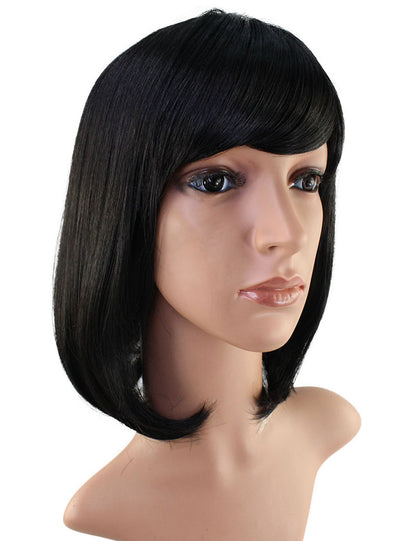 耐熱商品 | ミディアムウィッグ | 手触りのいいストレート+毛先の内巻きでキュートに | ウィッグネット付き W-546