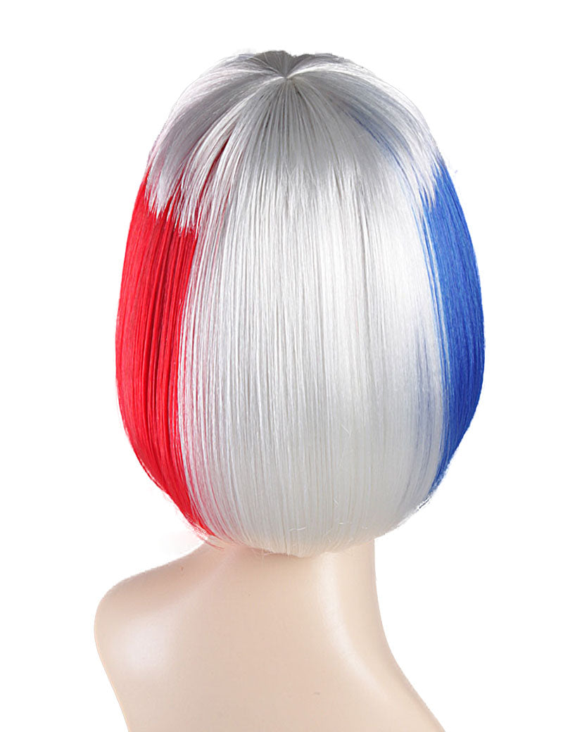 ハロウィンパーティープレミアムレディース Flag-002 ボブウィッグ マルチカラー ファンシーキャラクターファッションウィッグ ソフト合成繊維