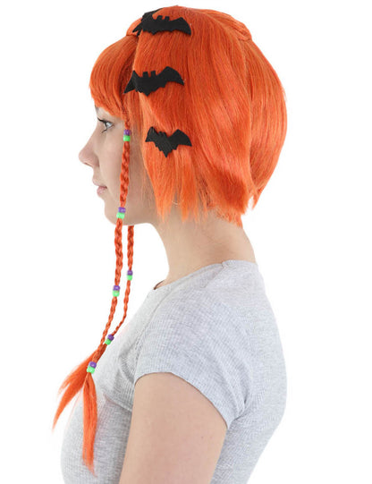 Wigs2you ハロウィンパーティープレミアム レディース H-694 バットエンジェルウィッグ オレンジ色