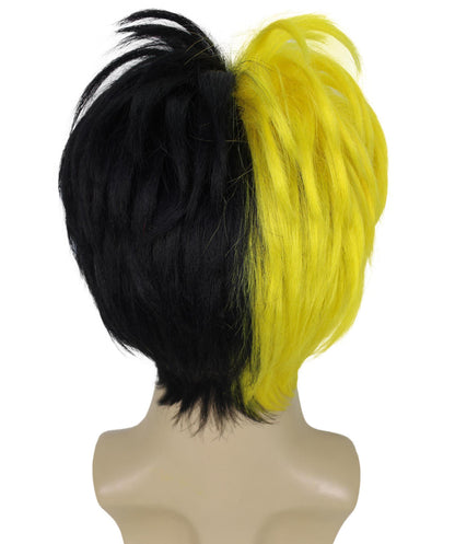 Wigs2you H-6918 アニメ風ビジョナリーショート 黒と黄色のウィッグ｜ハロウィンにぴったり｜難燃性合成繊維