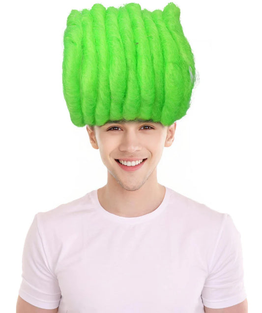 Musical Movie Band H-6292 Adult Men Tv Antagonist Green Troll Short Wig Cosplay Wig Flame-retardant Synthetic Fiber