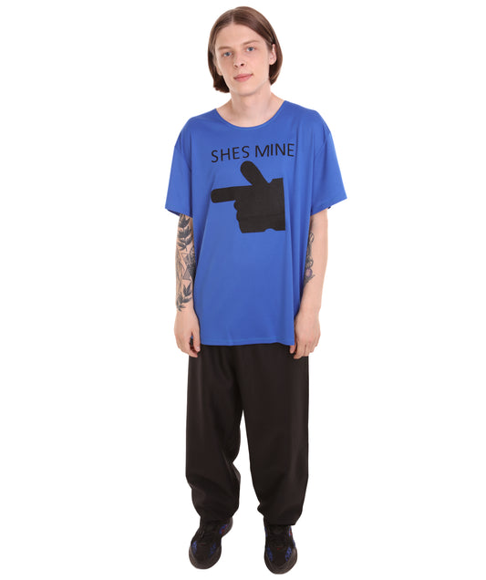 大人向け女性用 JCO-168_10 バレンタインデー ブルー マッチング カップル "He's Mine" Tシャツ コスプレ コスチュームコレクション