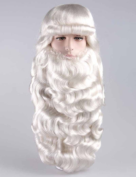 プロフェッショナルメンズサンタウィッグとフルヒゲセット   サンタクロース   サンタクロース クリスマスウィッグ  マシンメイド  プレミアムな通気性 Santa-004