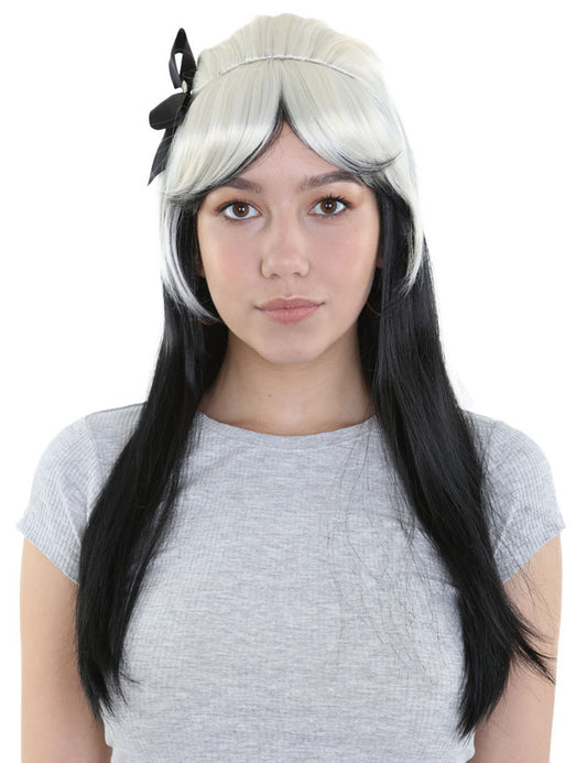 新しい絶賛の長い婦人用かつら|ブロンドの黒い長いコスプレ・ハロウィンかつら|割増空気を通すCaplessなキャップH-385