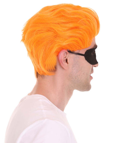 大人メンズ「インクレディブル・ファミリー2」ダッシュウィッグ ダシェル・パー オレンジウィッグとマスクセット H-4386 TV/映画ウィッグ プレミアム通気性キャップレスキャップ