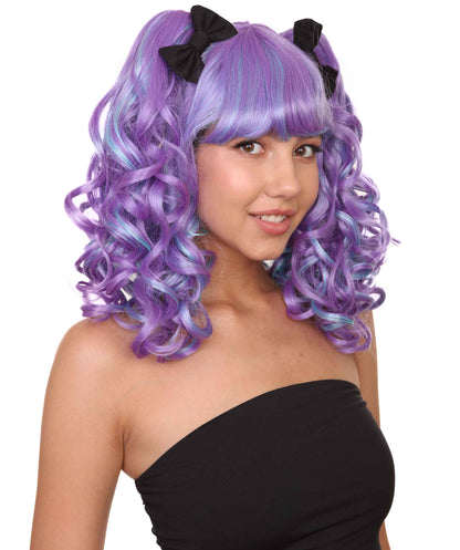ロリータ ロングウェービーポニーテール コスプレウィッグ H-3577 ファンシーパーティーイベント用 ハロウィンウィッグ プレミアム 通気性の良い キャップレスキャップ