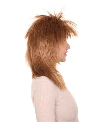 Wigs2you ハロウィン パーティー プレミアム H-1330 簡単に着用でき 快適なフィット感 80 年代女性 Lt ブラウン ロッカー スタイルウィッグ