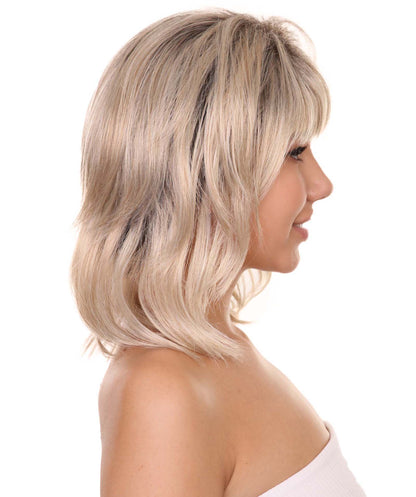 プレミアムハロウィンパーティーレディ H-5422 ミディアムレングス ハロウィンマイリーガールポップスターマレットウィッグ ブロンド