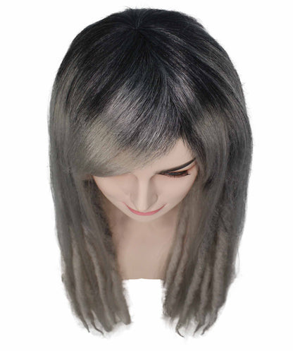 ウィメン グレー ストレート ミディアムレングス トレンディ グレイ シャドウ ウィッグ H-5298 プレミアムハロウィンウィッグ