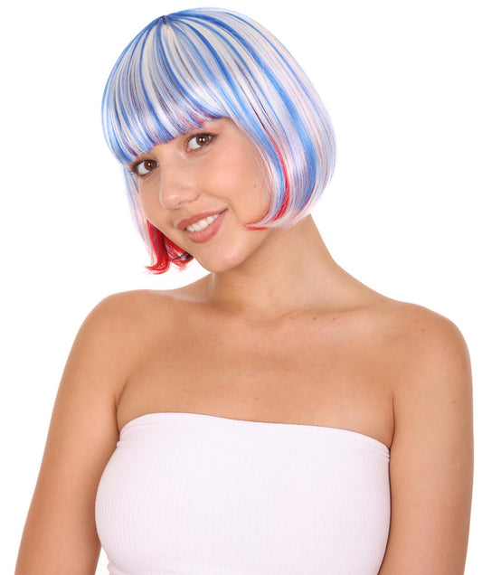 Wigs2youハロウィンパーティープレミアムレディースH-1928 着けやすい 非常に快適 パトリオティックボブウィッグ1