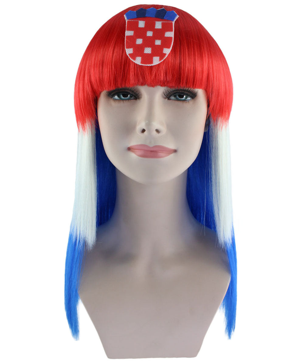 ハロウィンパーティープレミアムレディース Flag-003  マルチカラー ファンシーキャラクターファッション ロングウィッグ ソフト合成繊維