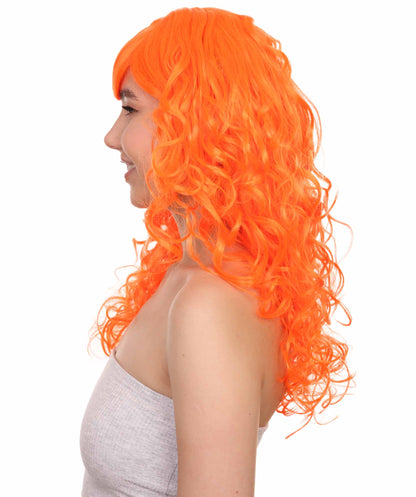 Wigs2you ハロウィンパーティー プレミアム レディース H-1030 着用しやすい ベラウィッグ ネオンオレンジカラー