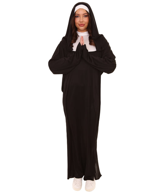 女性用 JCO-395 修道女の服コスチューム ブラック ハロウィンコスチューム