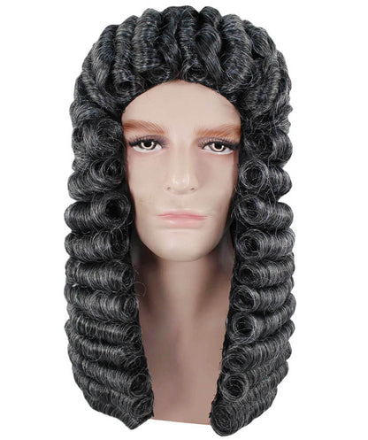 ハロウィンパーティ プレミアム男性用 H-4273 コロニアル判事 ブラックロングウィッグ