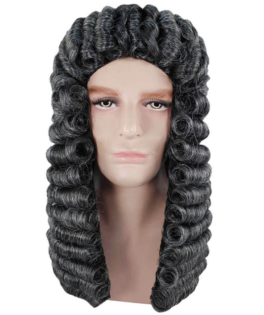 ハロウィンパーティ プレミアム男性用 H-4273 コロニアル判事 ブラックロングウィッグ
